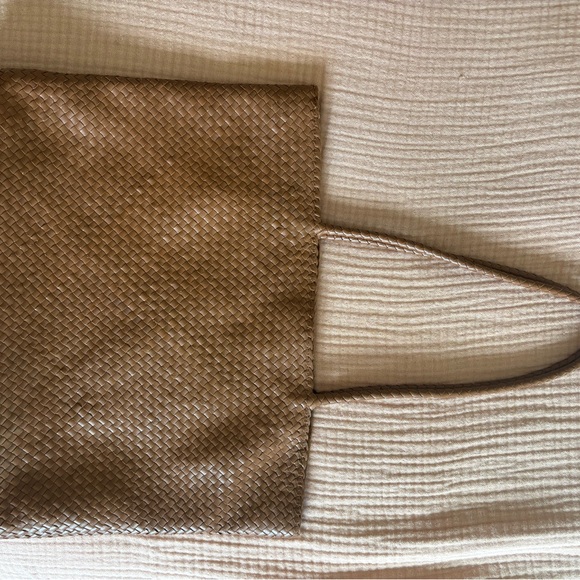 Like New- Italian Leather Handwoven Tote - Cognac - Picture 2 of 3